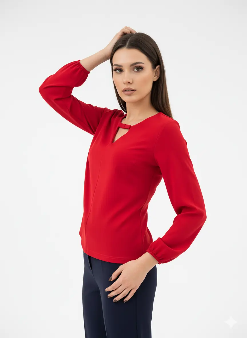 Blusa scollo a V con fiocco DORABELLA