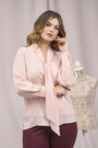Blusa scollo a V con sciarpetta e bottoni ROSA DORABELLA XXL