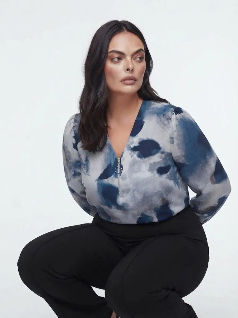 Blusa scollo a V e zip DORABELLA PIU'