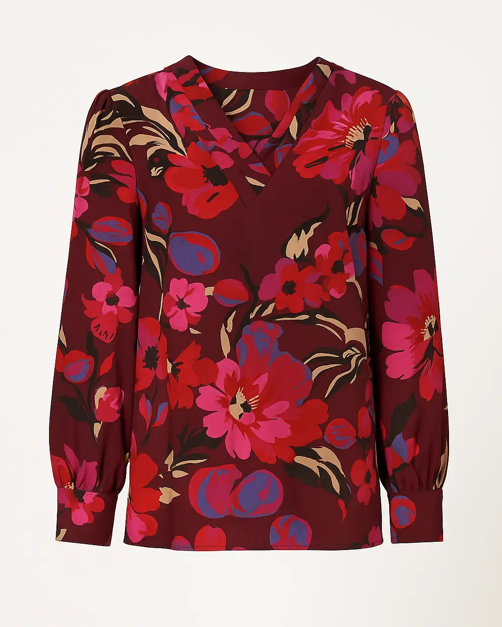 Blusa scollo a V fantasia floreale DORABELLA