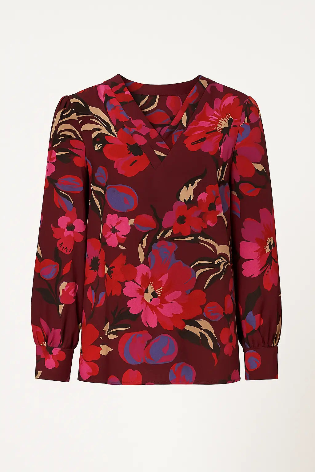 Blusa scollo a V fantasia floreale DORABELLA