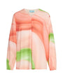 Blusa scollo a V in georgette elasticizzato con fantasia astratta sfumata CIPRIA DORABELLA