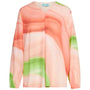 Blusa scollo a V in georgette elasticizzato con fantasia astratta sfumata CIPRIA DORABELLA