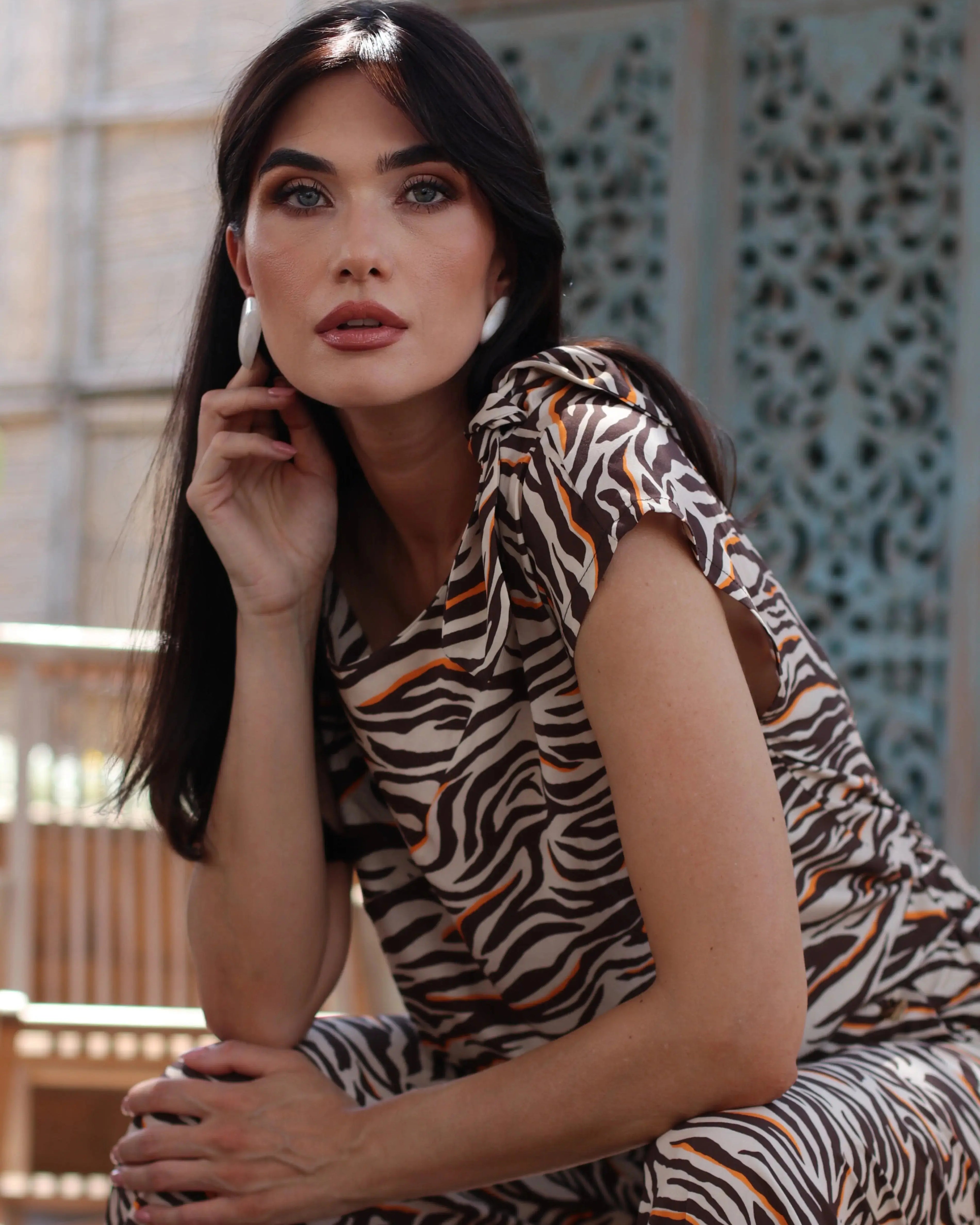 Blusa stampata con fiocco FANTASIA DORABELLA