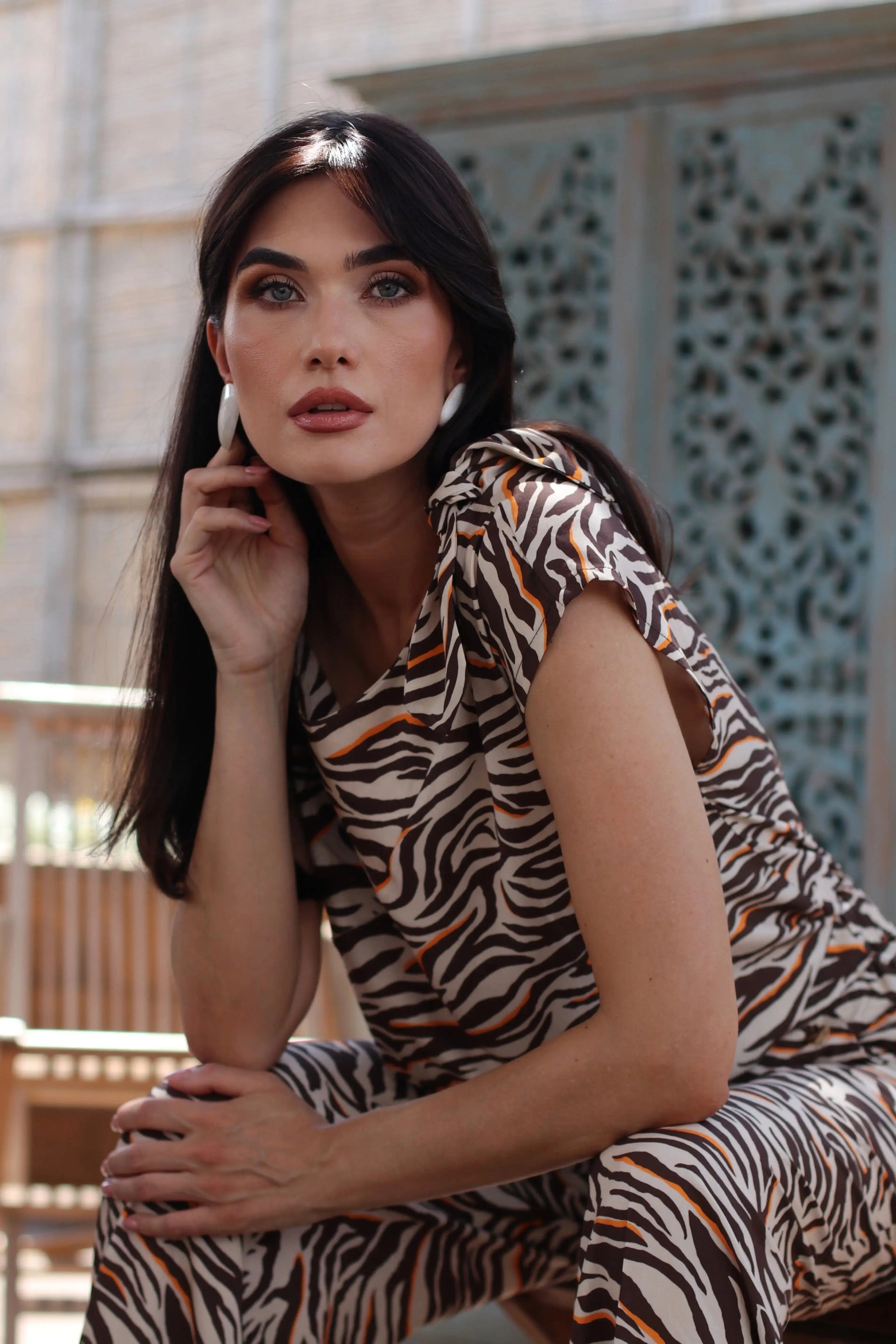 Blusa stampata con fiocco FANTASIA DORABELLA