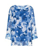 Blusa stampata con inserti in paillettes BLU CHINA DORABELLA PIU'
