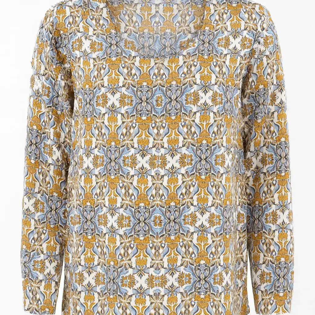 Blusa stampata scollo a "V" DORABELLA