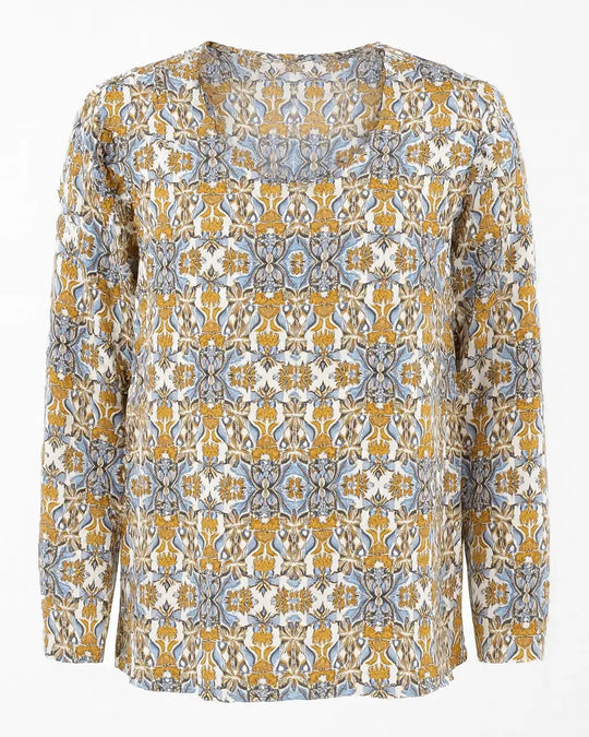 Blusa stampata scollo a "V" DORABELLA