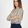 Blusa stampata scollo a "V" DORABELLA