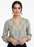 Blusa stampata scollo a "V" DORABELLA