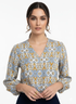 Blusa stampata scollo a "V" DORABELLA