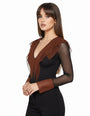 Body tulle NERO-TABACCO IRONICA