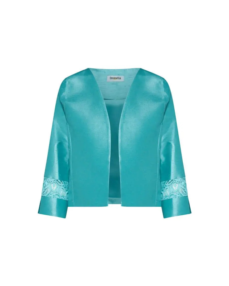 Bolerino in shantung con inserti in pizzo sulle maniche ACQUA DORABELLA COUTURE