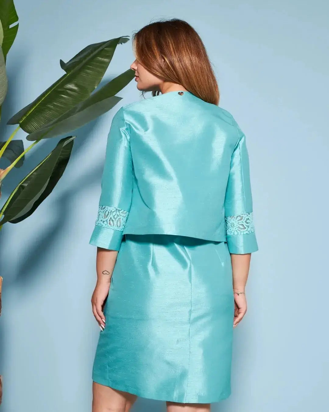 Bolerino in shantung con inserti in pizzo sulle maniche DORABELLA COUTURE