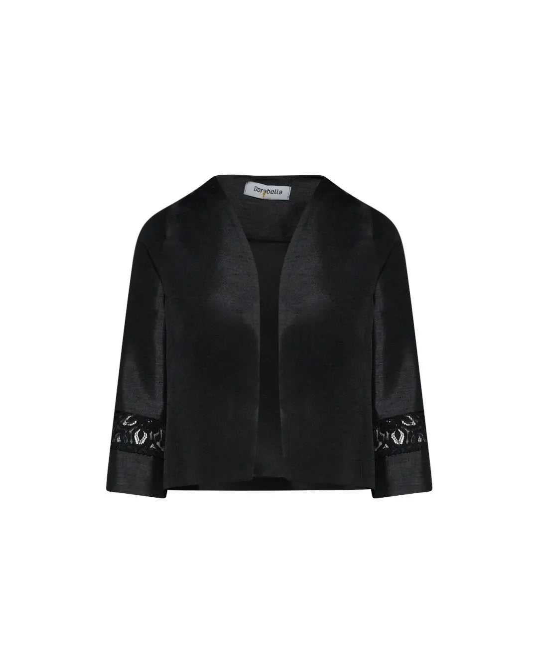 Bolerino in shantung con inserti in pizzo sulle maniche NERO DORABELLA COUTURE