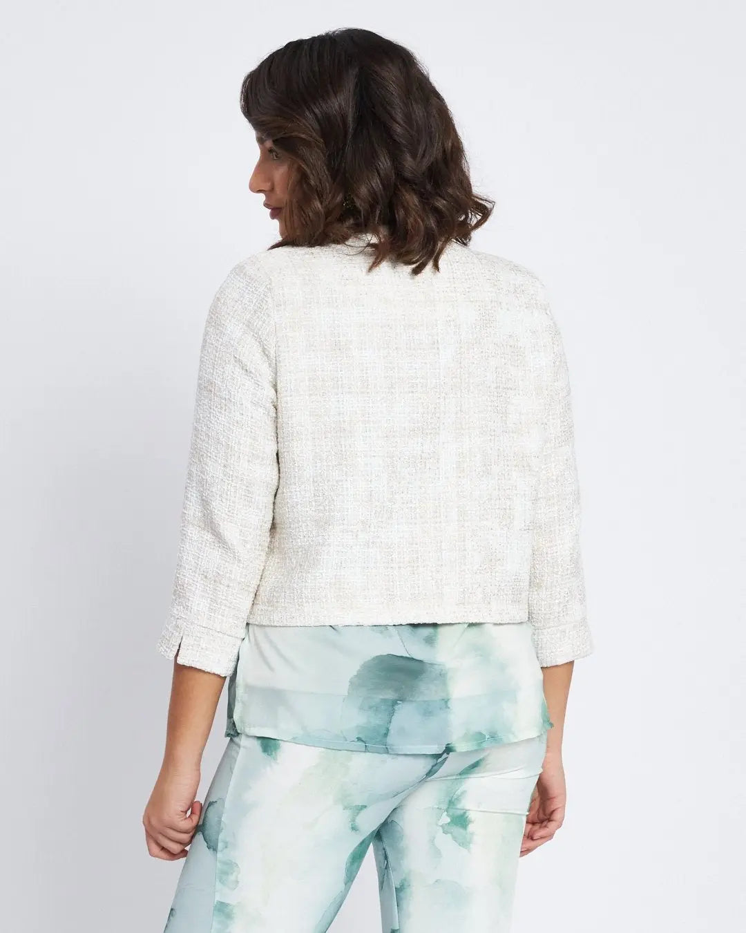 Bolerino monopetto in tweed CREMA DORABELLA