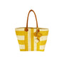 Borsa Mare a Righe Trasversali con Pon pon Dorabella Giallo