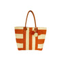 Borsa Mare a Righe Trasversali con Pon pon Dorabella Arancione