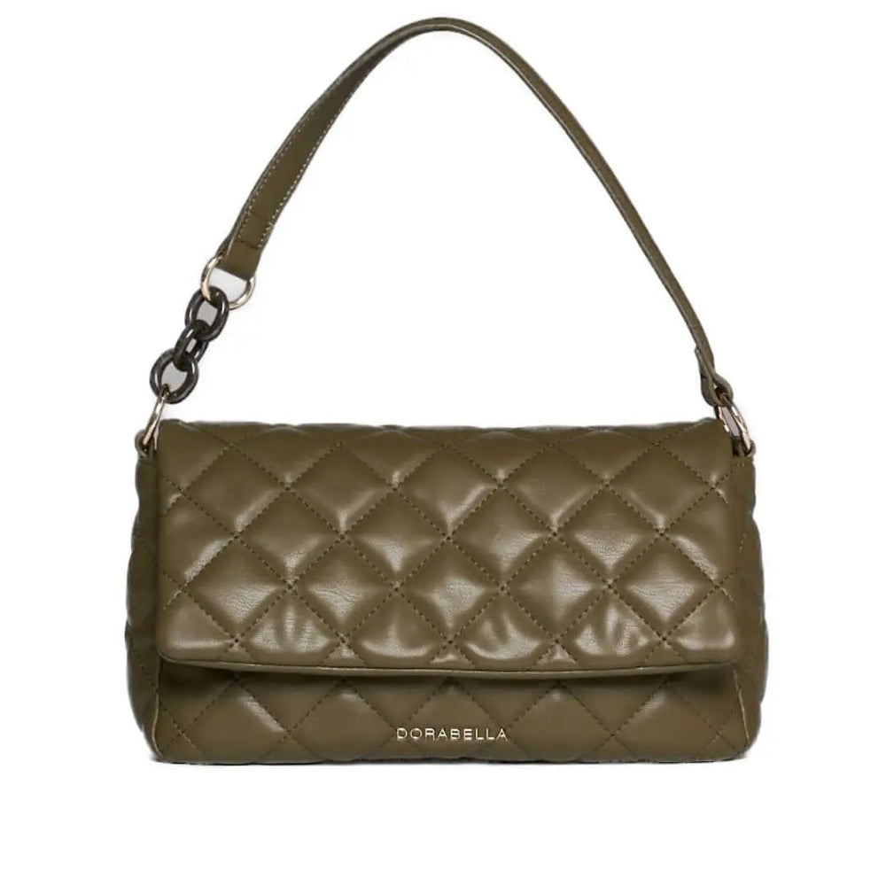 Borsa a mano in ecopelle trapuntata e manico con dettaglio catena smaltata KAKY DORABELLA UNICO