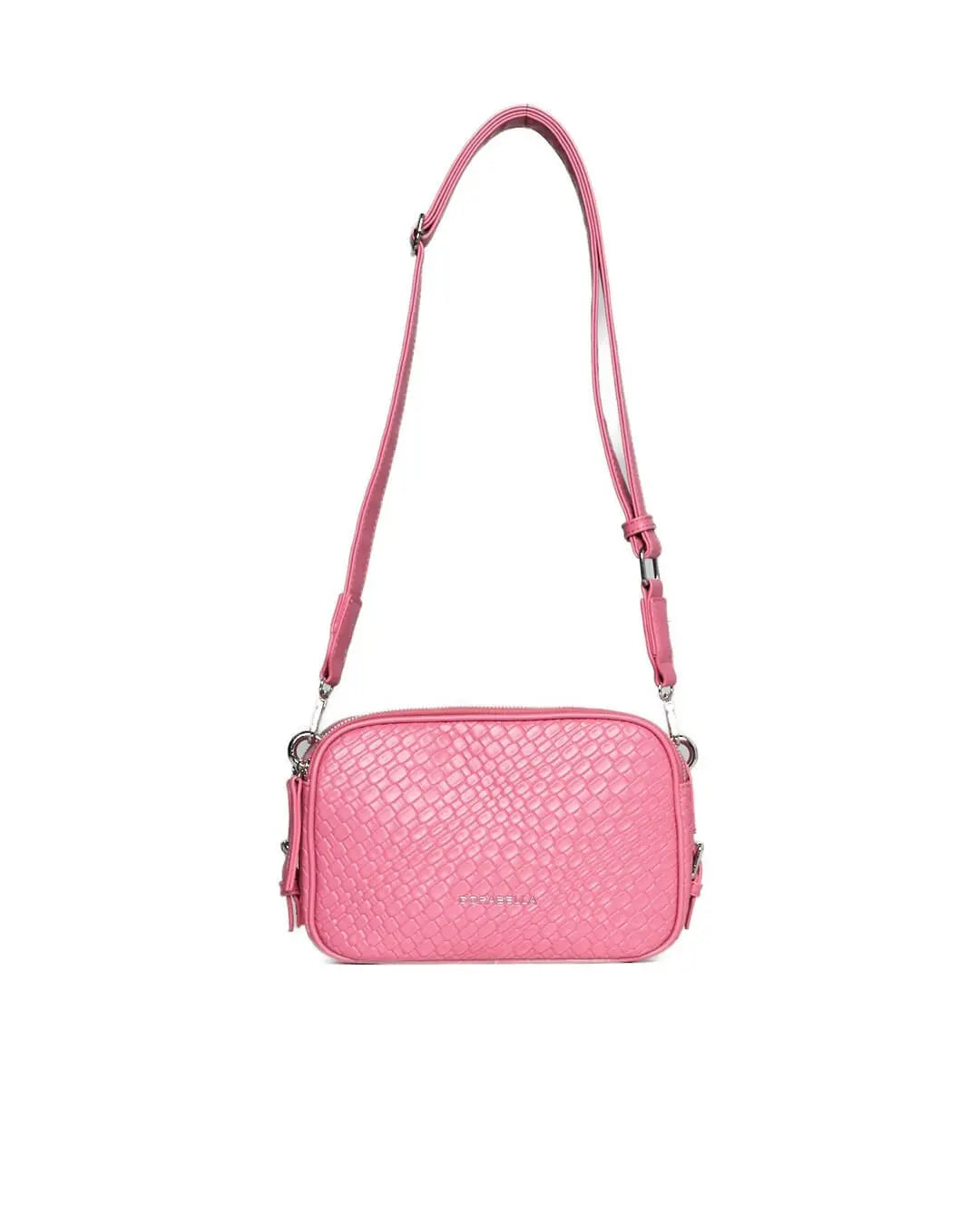 Borsa a spalla piccola in ecopelle con motivo ad intreccio con tracolla regolabile ROSA DORABELLA