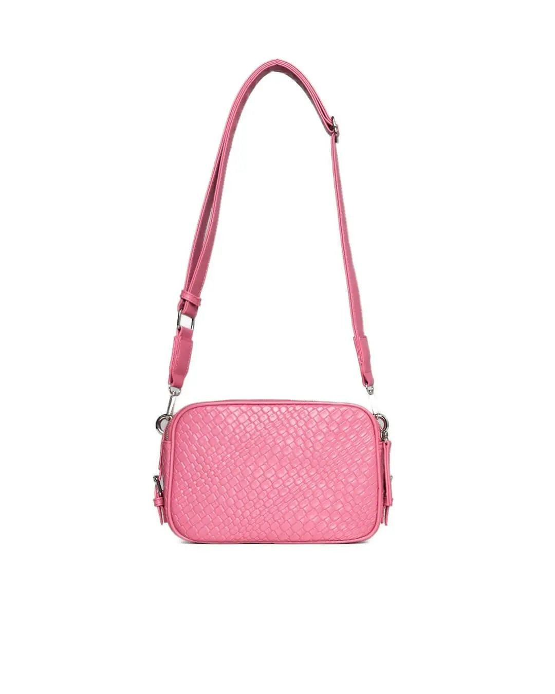 Borsa a spalla piccola in ecopelle con motivo ad intreccio con tracolla regolabile ROSA DORABELLA