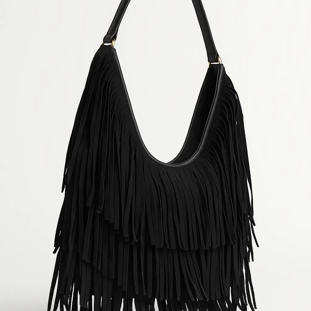 Borsa hobo con frange Dorabella