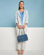 Borsa media a spalla in denim matelassé con manici a catena DENIM DORABELLA UNICO
