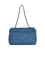 Borsa media a spalla in denim matelassé con manici a catena DENIM DORABELLA