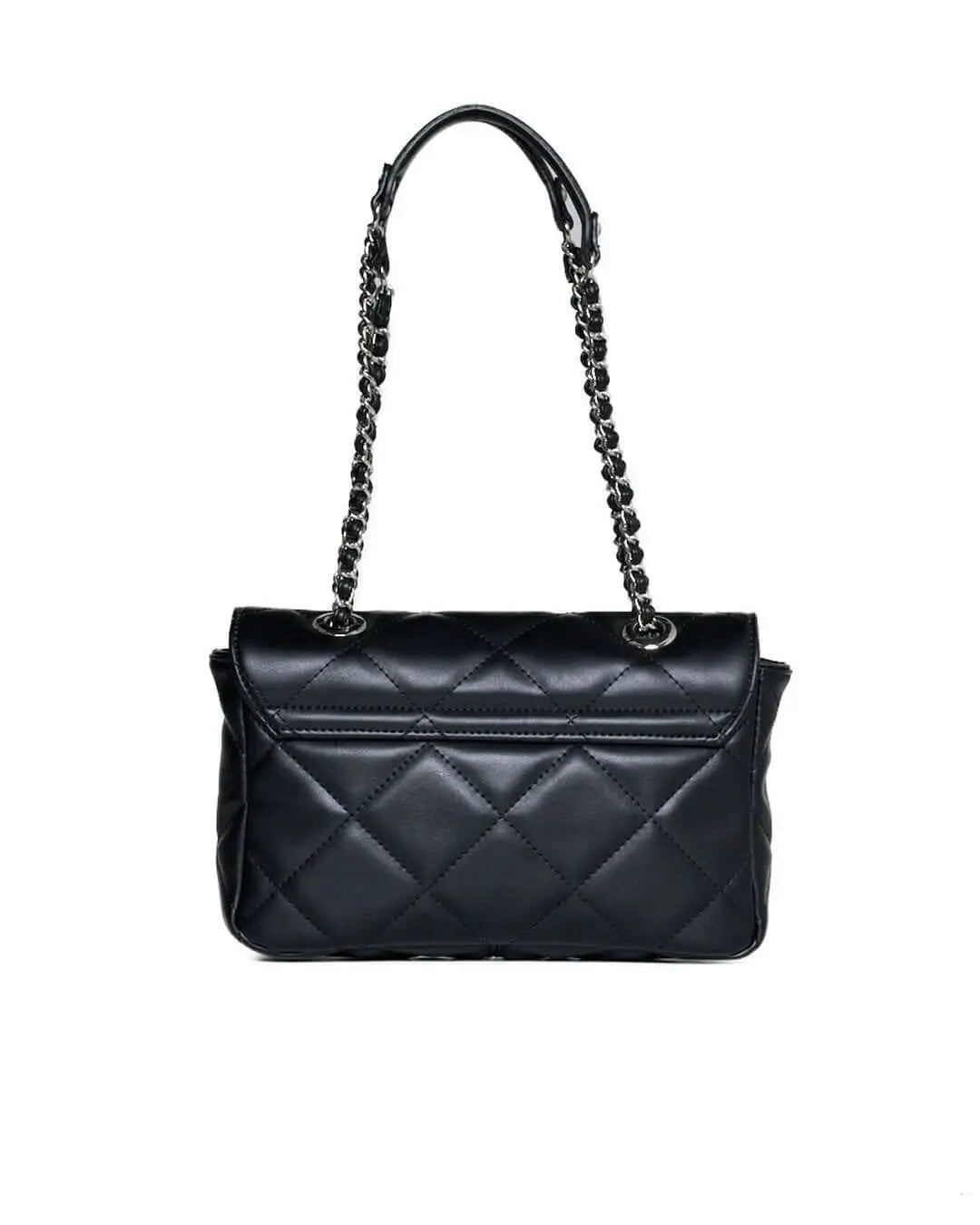 Borsa piccola a spalla in ecopelle matelassé con manici a catena NERO DORABELLA