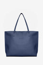 Borsa shopper large in ecopelle a grana con logo sul davanti BLU DORABELLA EASY