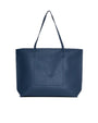 Borsa shopper large in ecopelle a grana con logo sul davanti BLU DORABELLA EASY