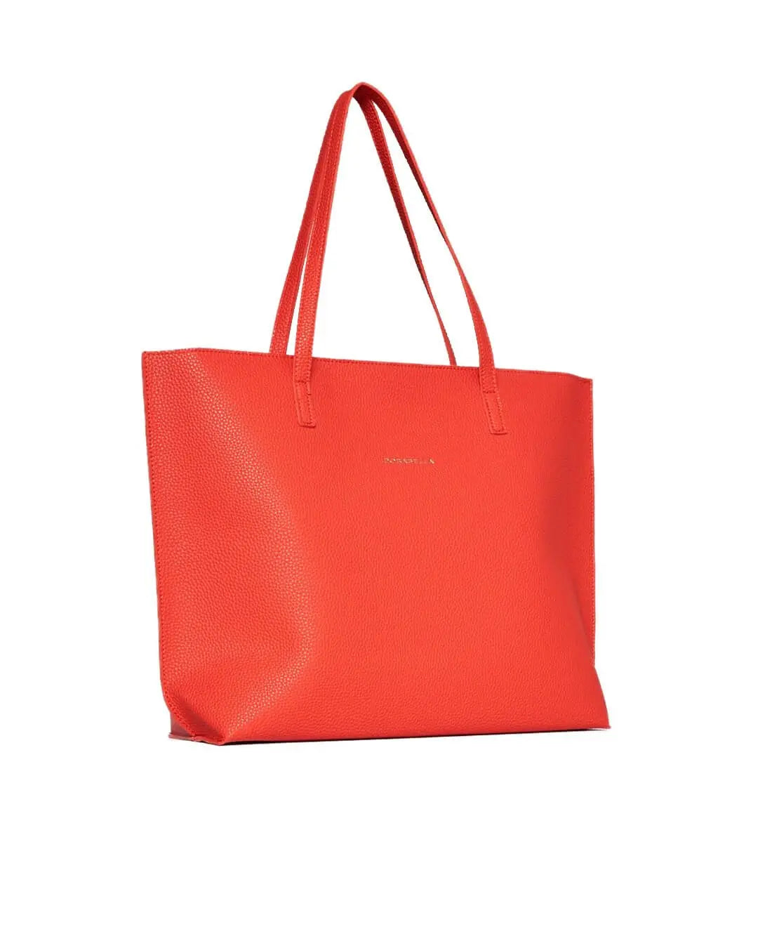 Borsa shopper large in ecopelle a grana con logo sul davanti PAPAVERO DORABELLA EASY