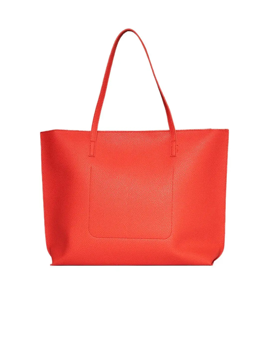 Borsa shopper large in ecopelle a grana con logo sul davanti PAPAVERO DORABELLA EASY