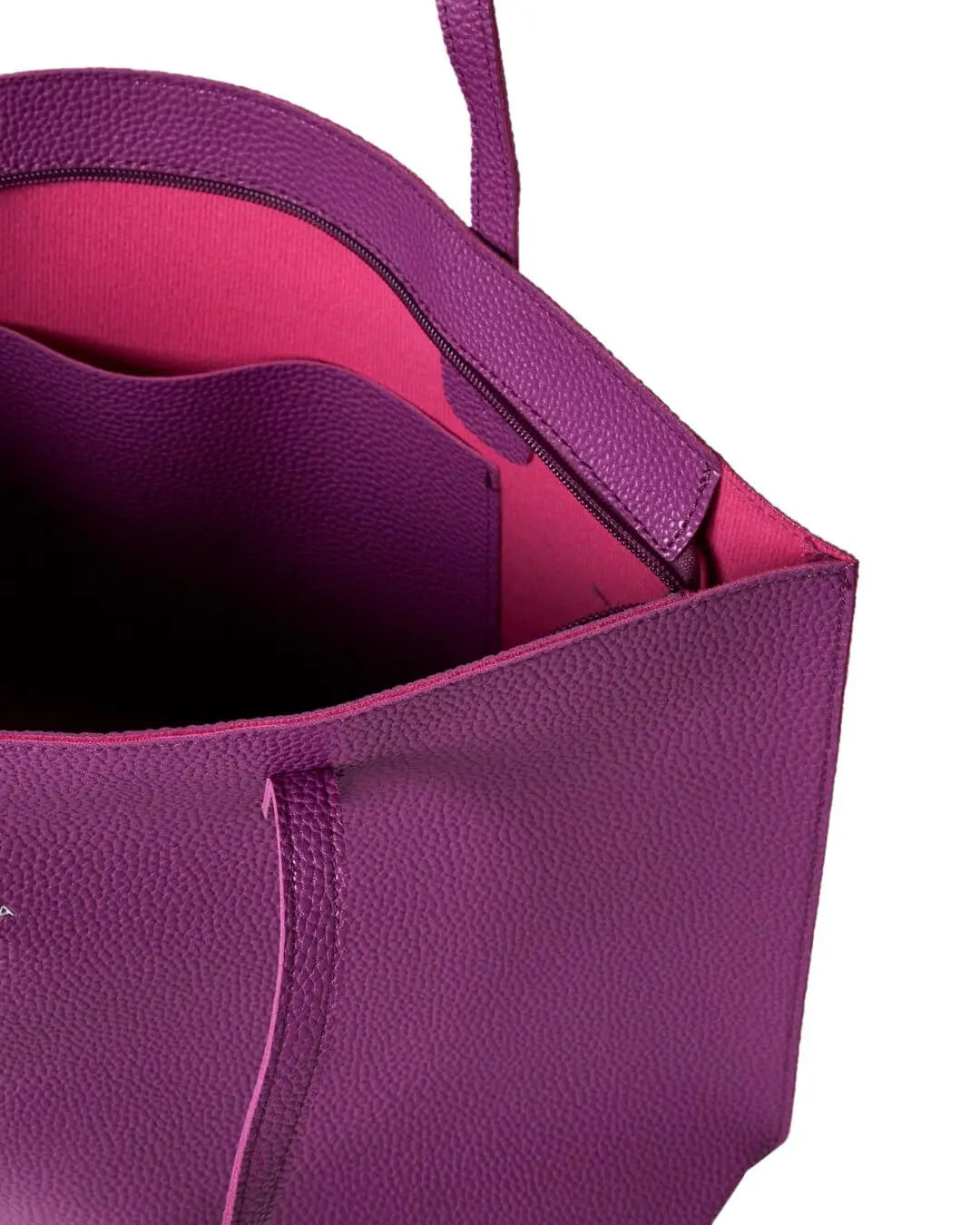 Borsa shopper large in ecopelle a grana con logo sul davanti SUMMER PURPLE DORABELLA EASY