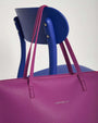 Borsa shopper large in ecopelle a grana con logo sul davanti SUMMER PURPLE DORABELLA EASY