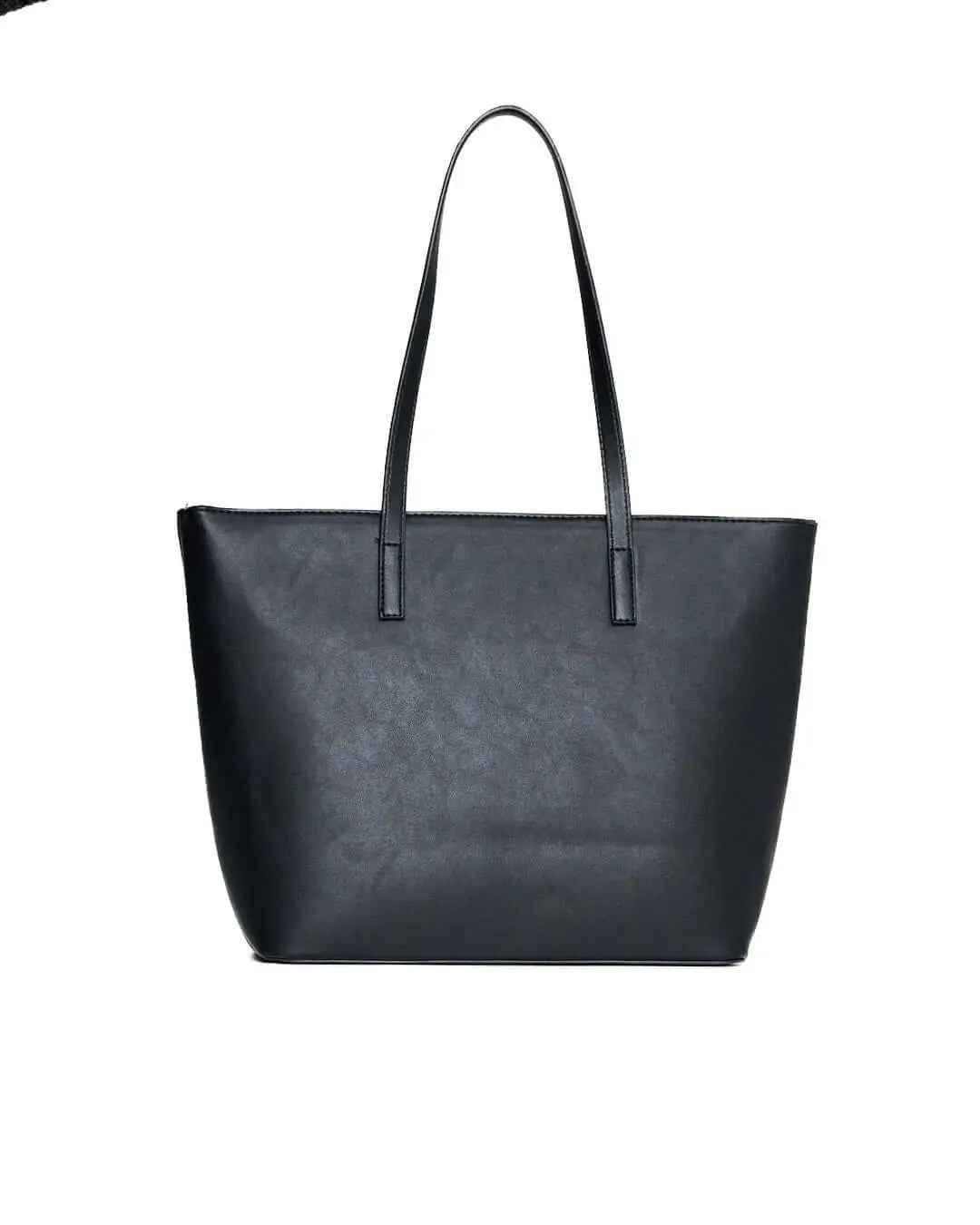 Borsa shopper media in ecopelle con motivo ad intreccio NERO DORABELLA