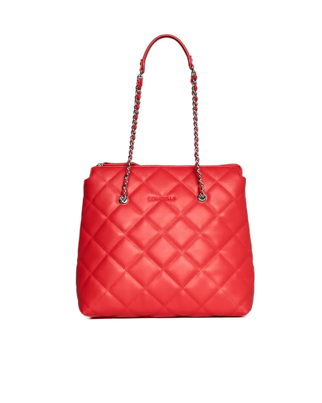 Borsa shopper media in ecopelle matelassé con manici a catena PAPAVERO DORABELLA UNICO