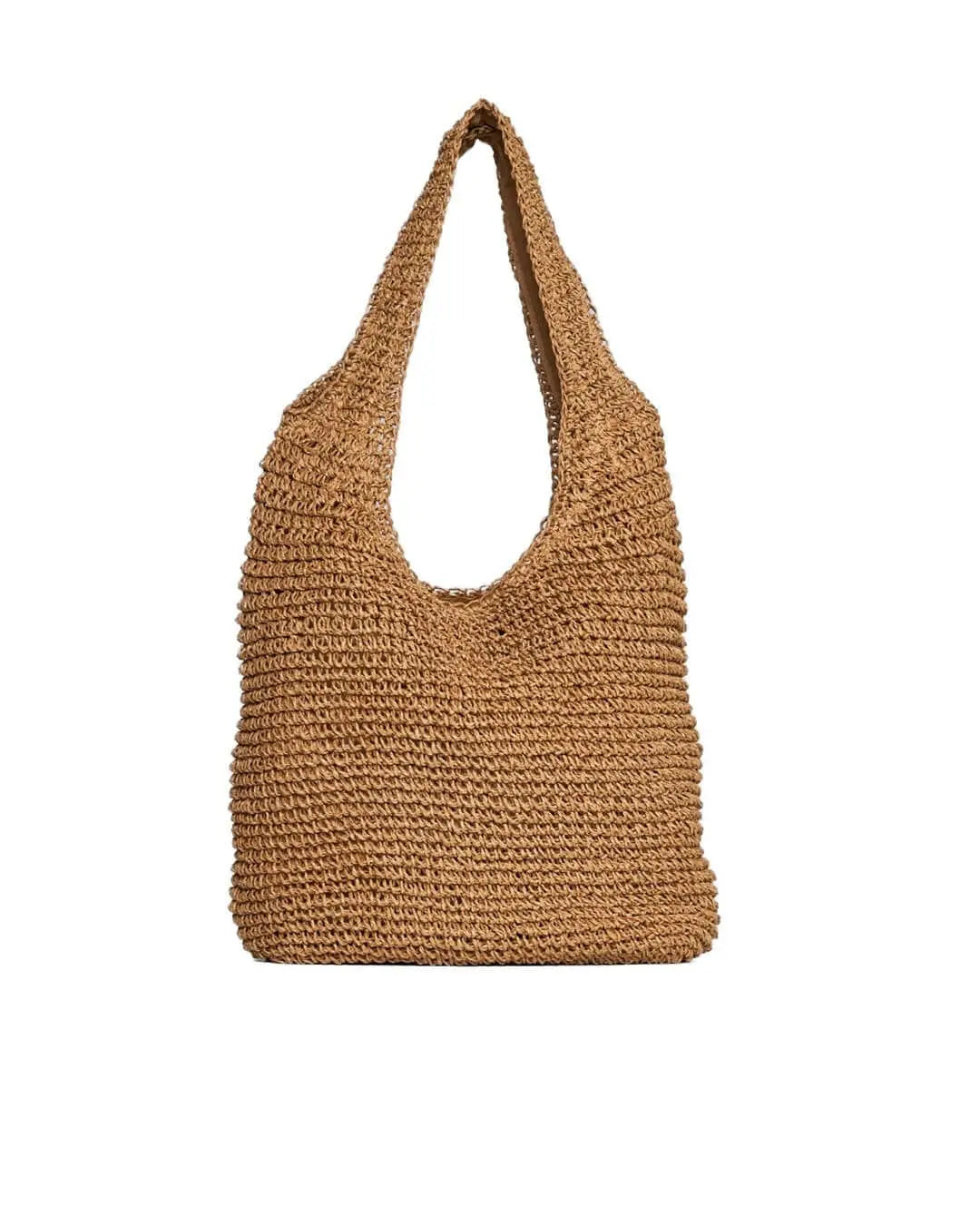 Borsa shopper modello hobo in rafia con doppio manico BEIGE DORABELLA
