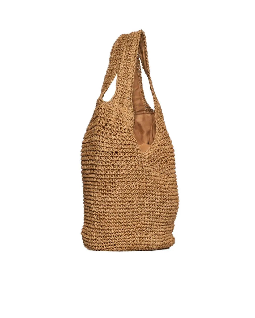 Borsa shopper modello hobo in rafia con doppio manico BEIGE DORABELLA