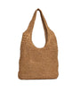 Borsa shopper modello hobo in rafia con doppio manico BEIGE DORABELLA