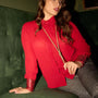 CAMICIA CON APPLICAZIONE DI PAILLETTES ROSSO DORABELLA