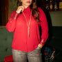 CAMICIA CON APPLICAZIONE DI PAILLETTES ROSSO DORABELLA