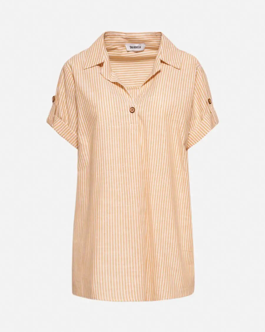 CAMICIA RIGHE SENAPE DORABELLA XXL