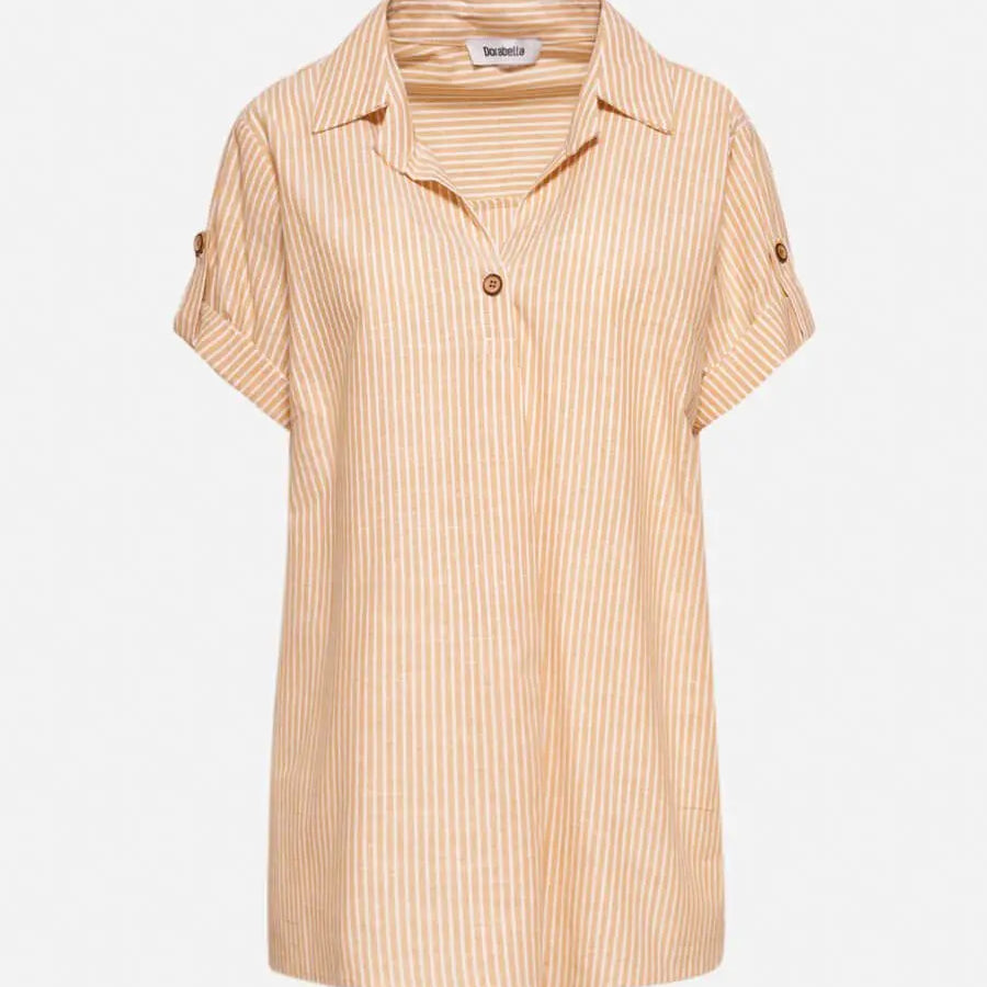 CAMICIA RIGHE SENAPE DORABELLA XXL