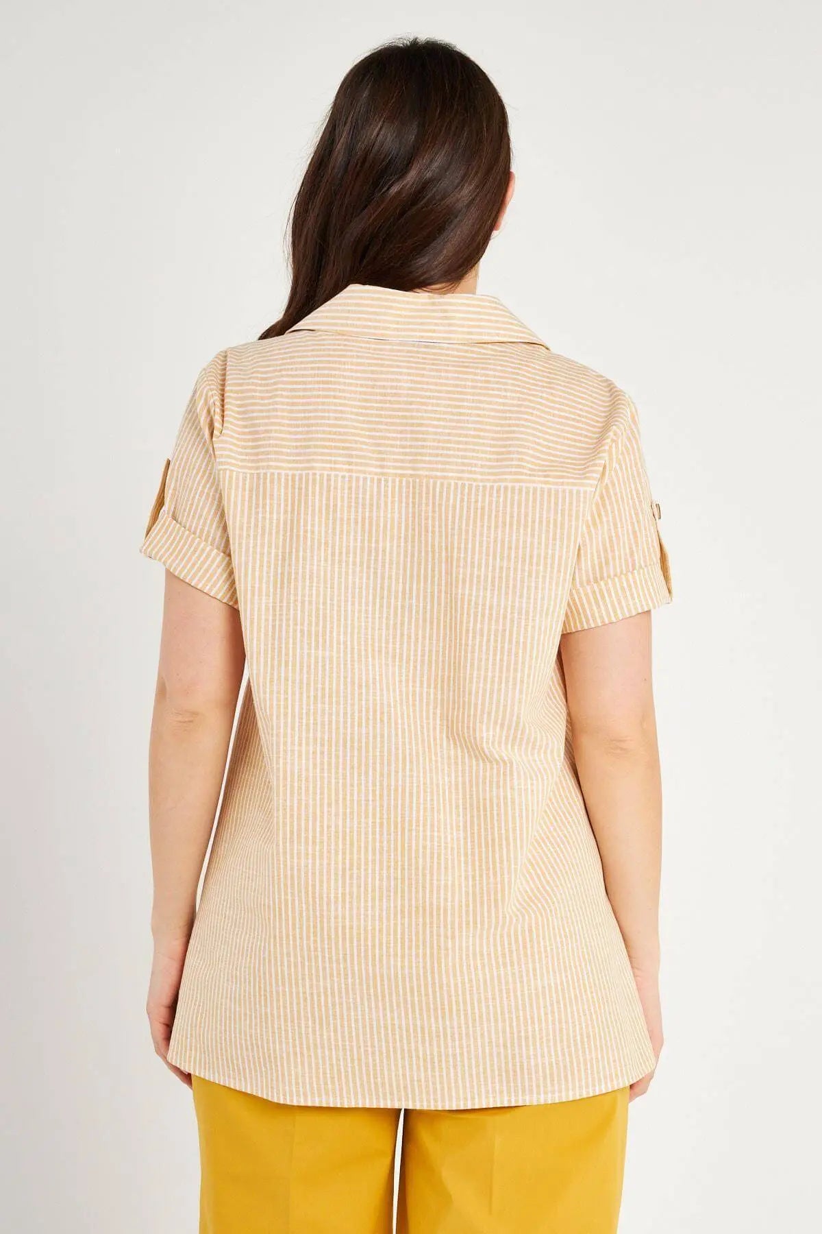 CAMICIA RIGHE SENAPE DORABELLA