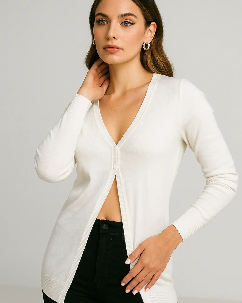 CARDIGAN D.M/VISCOSA BIANCO DORABELLA EASY