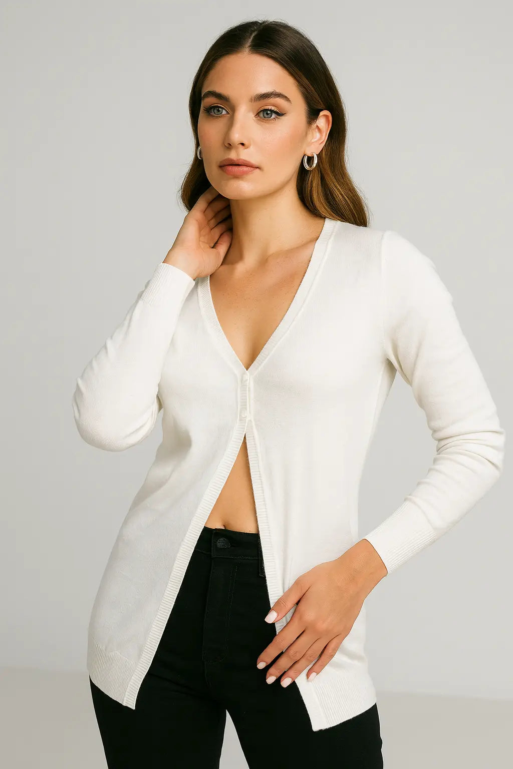 CARDIGAN D.M/VISCOSA BIANCO DORABELLA EASY