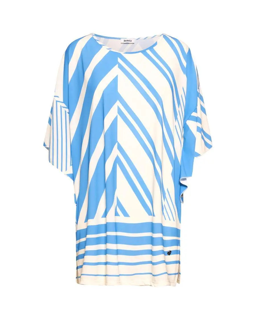 CASACCA FANTASIA GEOMETRICA TURCHESE-CREMA DORABELLA PIU'