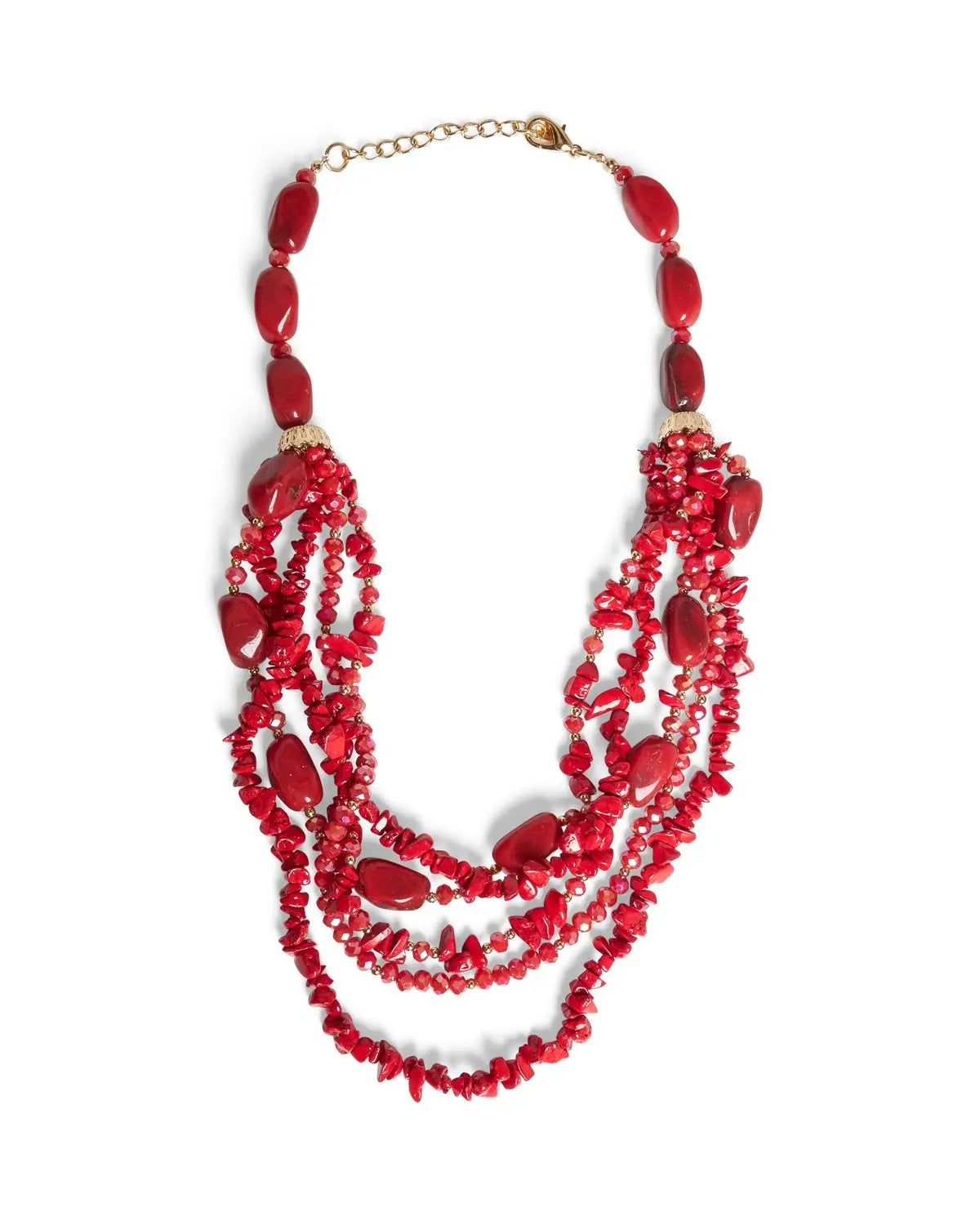 COLLANA CORTA MULTIFILO ROSSO DORABELLA UNICO