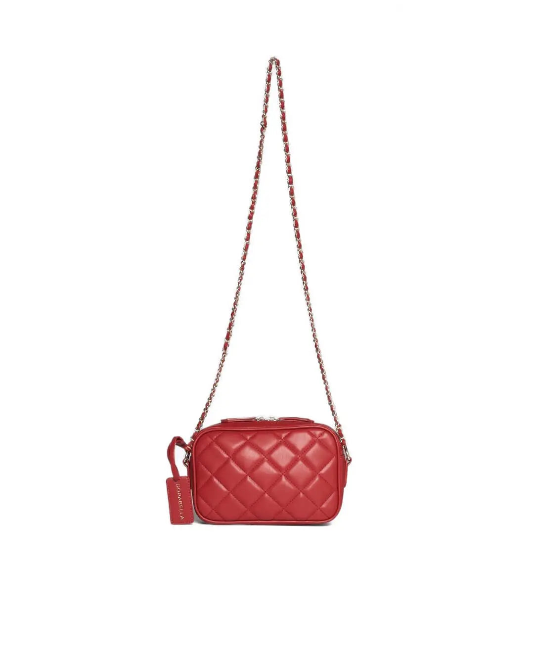 Camera bag in ecopelle trapuntata a rombi rossa ROSSO DORABELLA UNICO